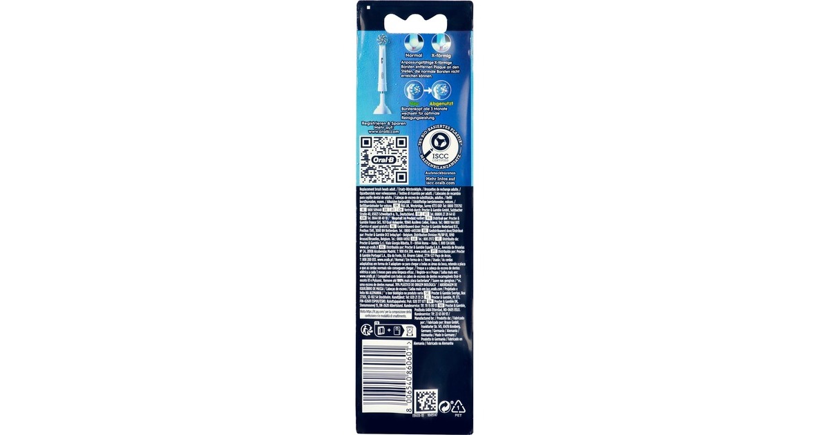 Lot De 4 Brossettes Oral-B Sensitive Clean & Care - Têtes De Rechange Pour Brosses à Dents électriques