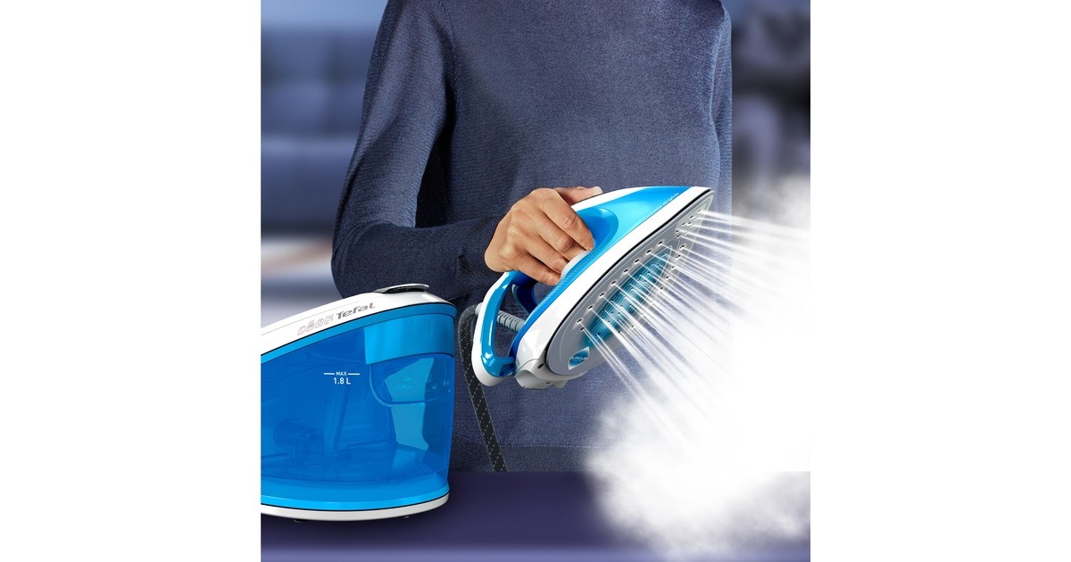 Centrale Vapeur Tefal SV8002 Express Airglide - 2800W, Semelle Durilium, 5,9 Bars, Vapeur 120g/min, Pressing 380g/min, Vapeur Verticale