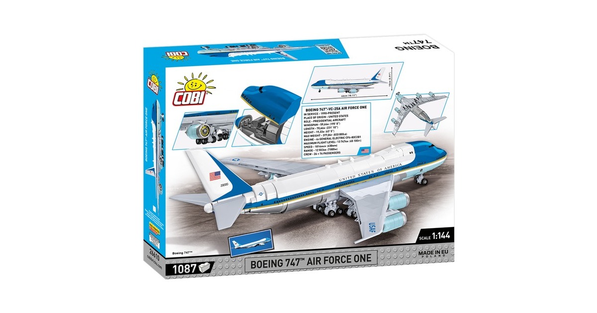 Maquette - COBI - Boeing 747 Air Force One - 650 pièces - Plastique - À monter soi-même - Jeux - Jouets