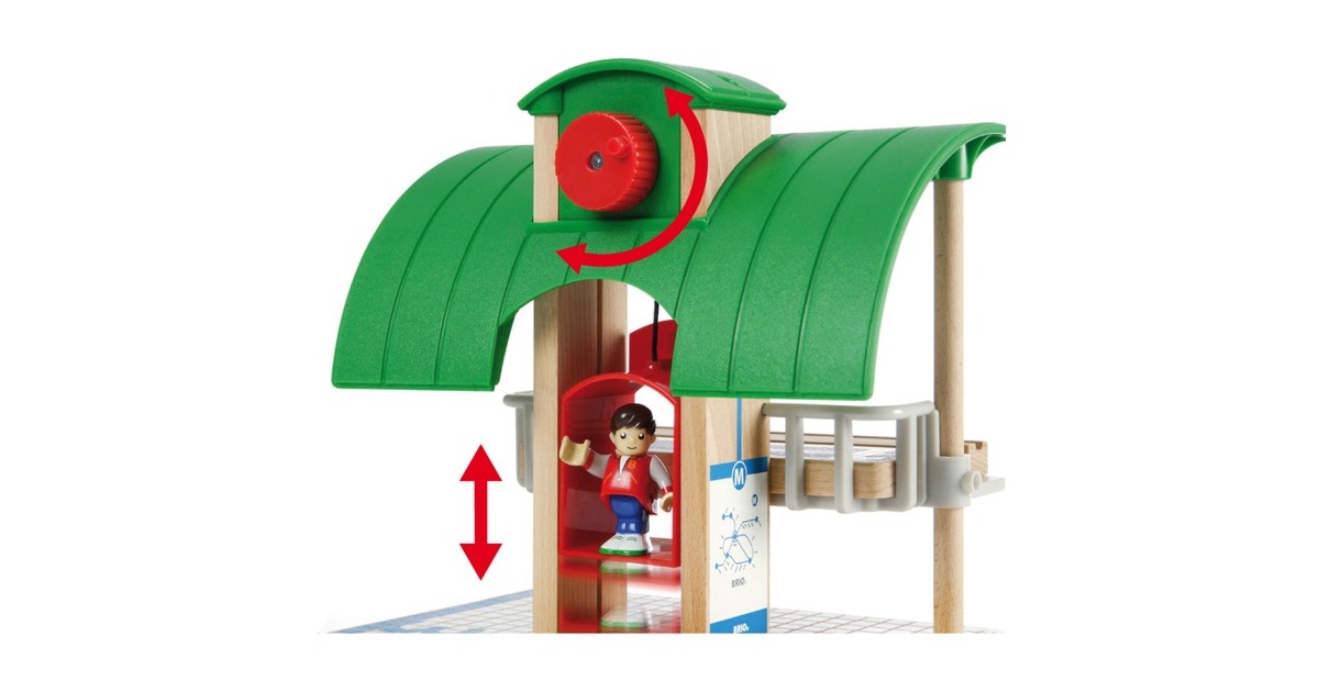 Brio World – Circuit Train En Bois Deluxe 87 Pièces – 2 Niveaux Avec Gare, Grue, Tunnel – Compatible Avec Autres Marques – Dès 3 Ans
