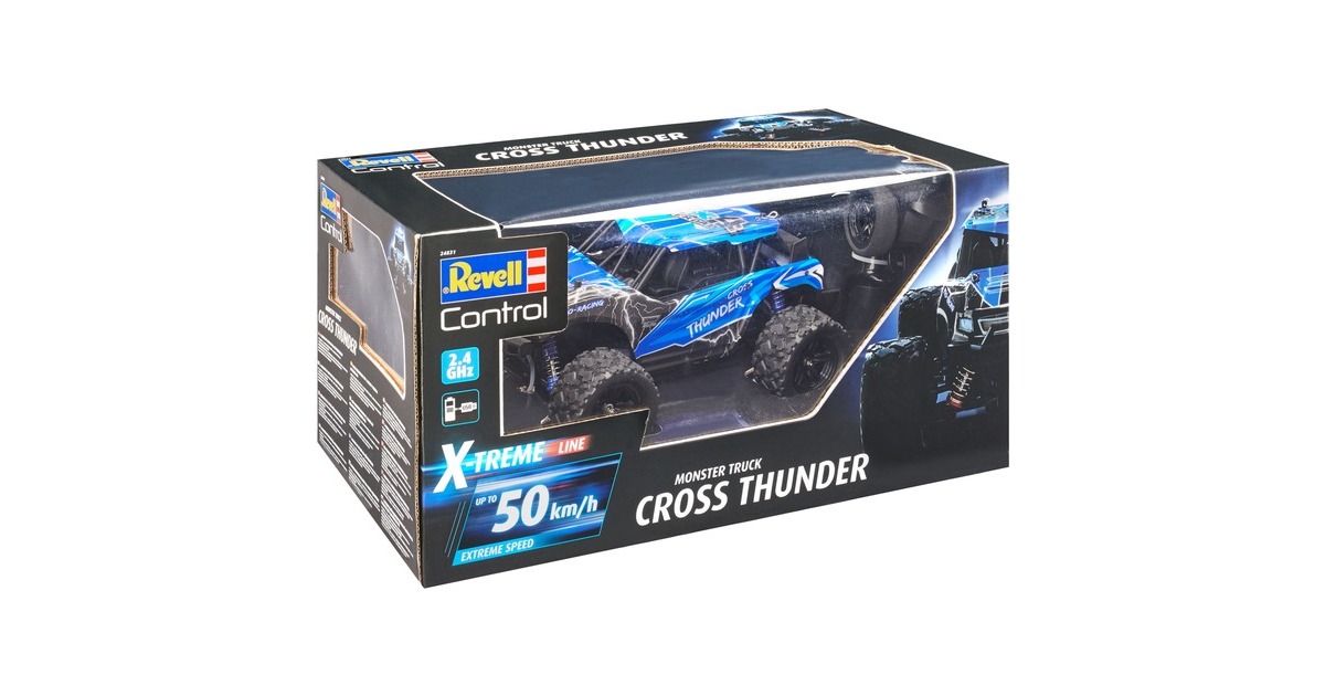 Revell RC X-Treme Cross Thunder, Voiture télécommandée Noir/Bleu