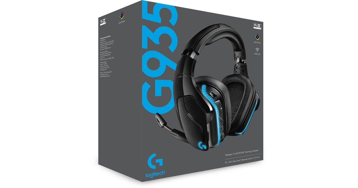 LOGITECH Casque Gaming G935 Sans Fil, RVB, Son Surround avec Micro