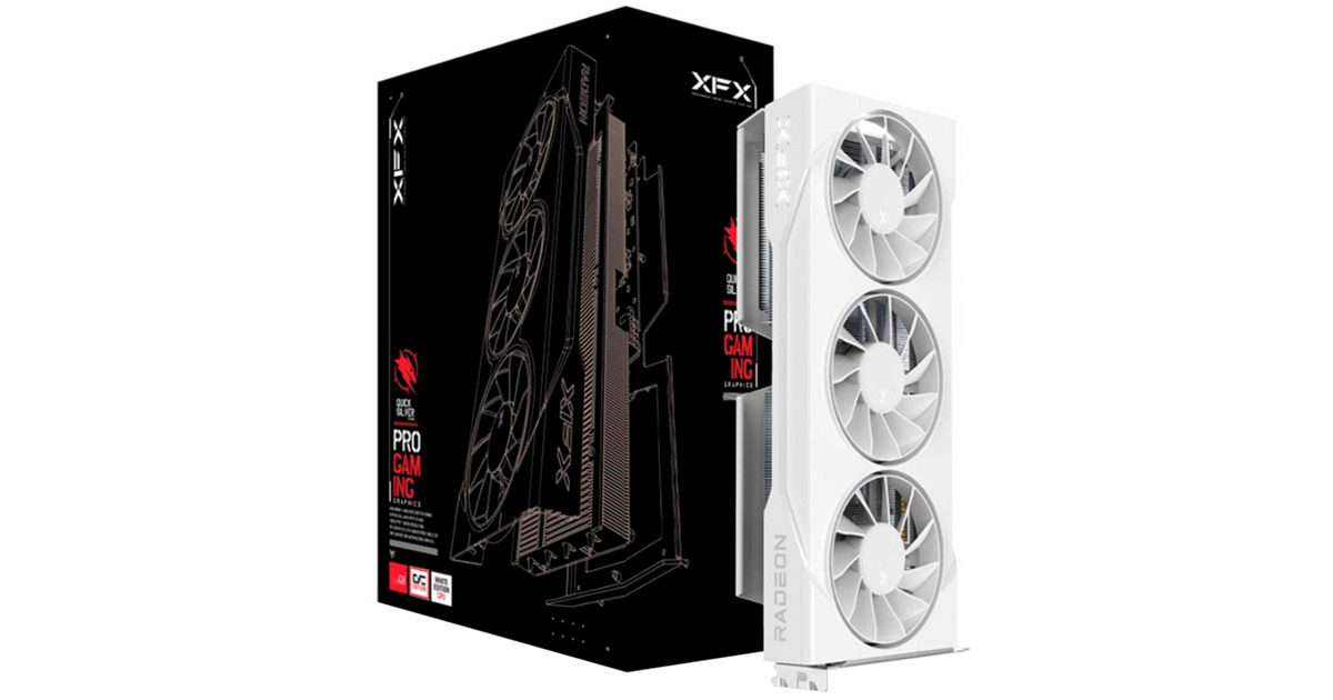 XFX Radeon RX 9060 XT Swift OC Triple Fan, Carte graphique Blanc