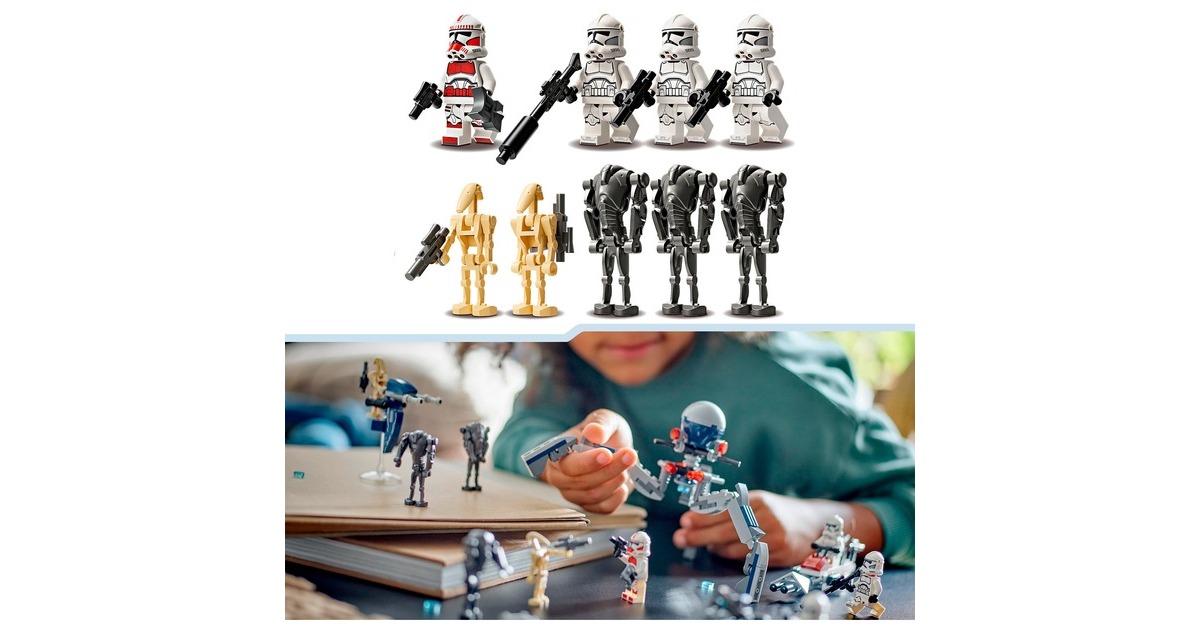LEGO® 75372 - Pack de combat des Clone Troopers™ et Droïdes de combat - LEGO®  Star Wars™ - Jeux de construction