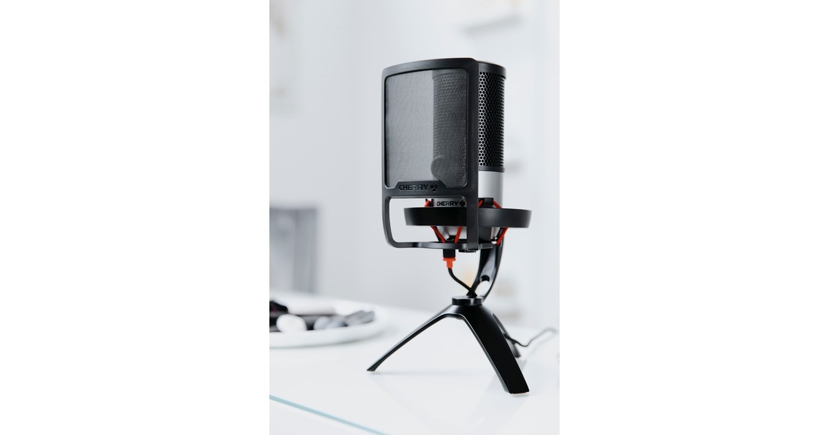 CHERRY UM Pop Filter, Protection Anti-Pop pour Microphone USB UM 3.0, UM 6.0 Advanced, UM 9.0 Pro RGB, Filtre pour Réduire Les Sons Plosifs, Facile à Installer, Noir