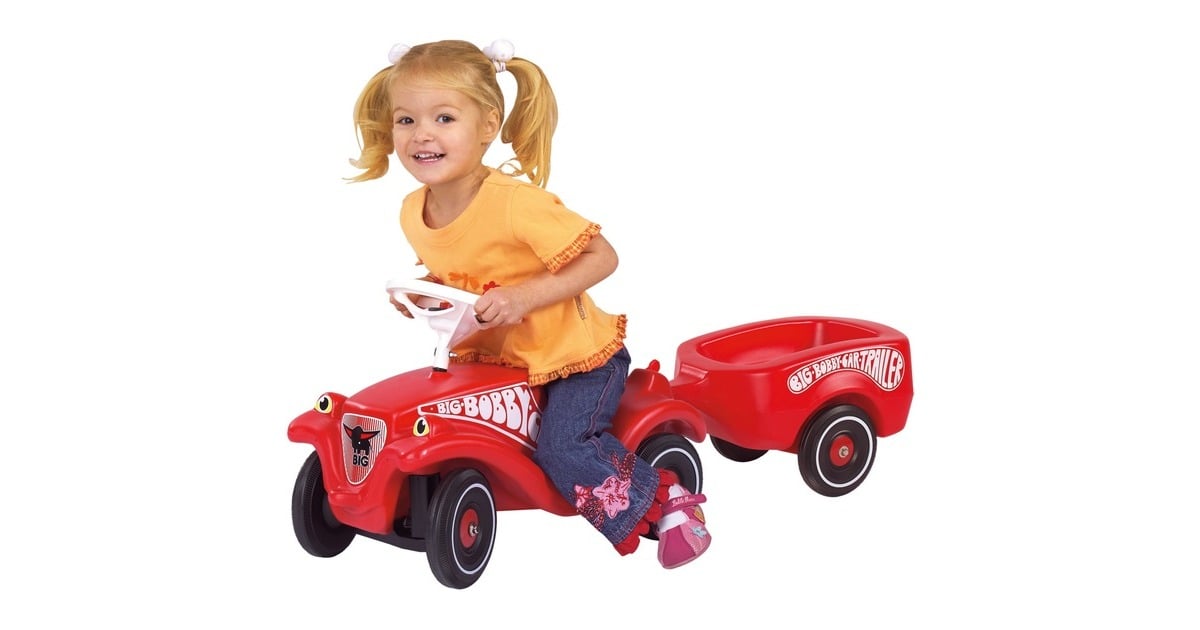 BIG Bobby Car Classic rouge avec roues silencieuses et chaussures de