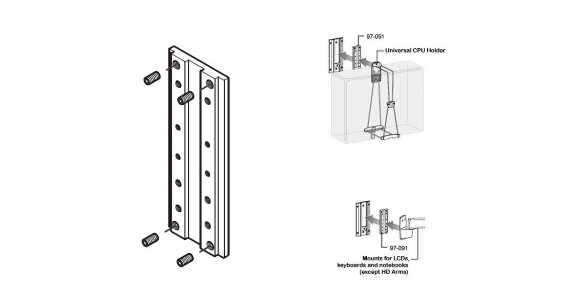 Ergotron Kit de fixation pour rail en aluminium, Montage Aluminium