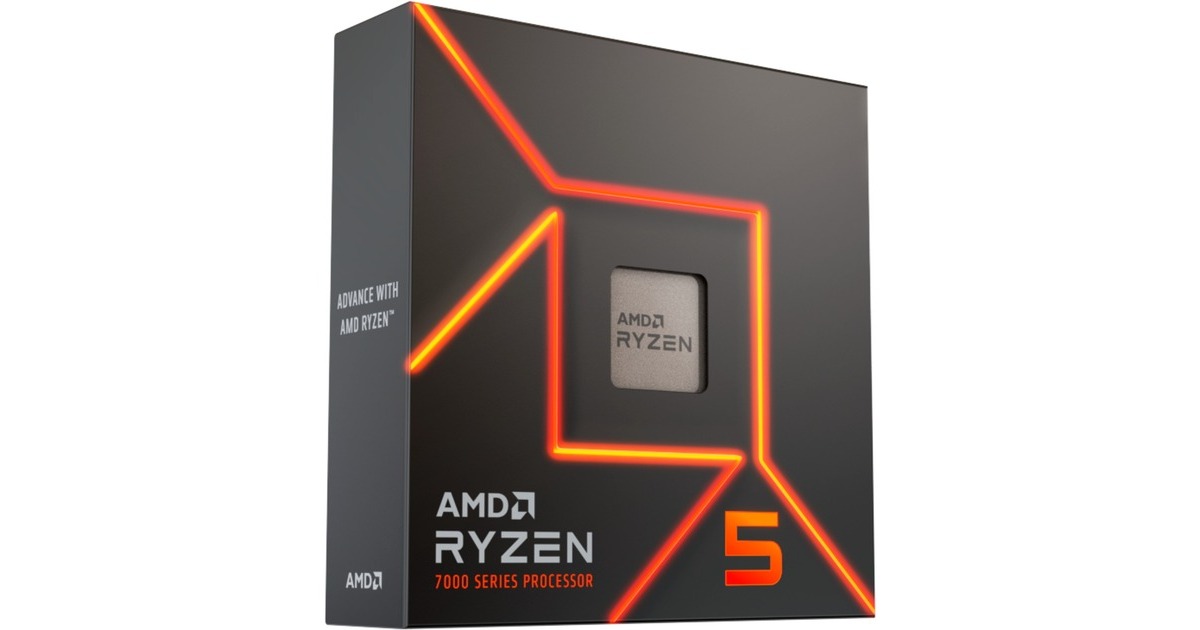AMD Ryzen 5 7600X, 4,7 GHz (5,3 GHz Turbo Boost) socket AM5 processeur Unlocked, Boxed, processeur en boîte