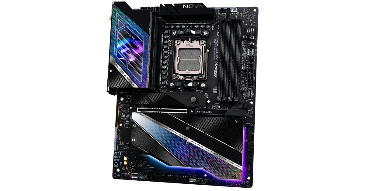ASRock X870E Nova WiFi carte mère socket AM5 RAID, 5 GbLAN, WLAN, BT, EATX