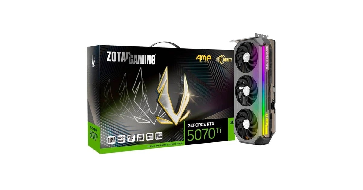 グラフィックボード・グラボ・ビデオカード ZOTAC RTX 5070 Ti AMP Extreme INFINITY ZOTAC GeForce RTX 5070 Ti AMP Extreme INFINITY, Carte graphique