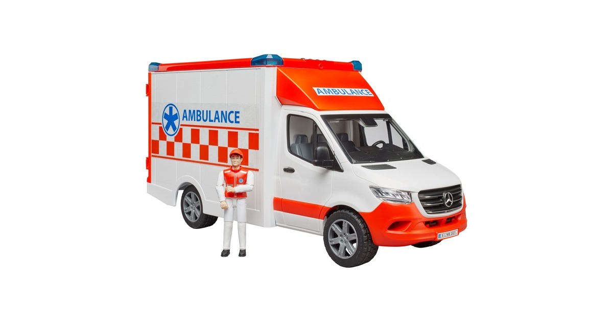 Bruder 02670 – Sprinter Transfer Avec Conducteur Et Passager, Minibus/jouet, Portes Coulissantes Et Sièges Amovibles