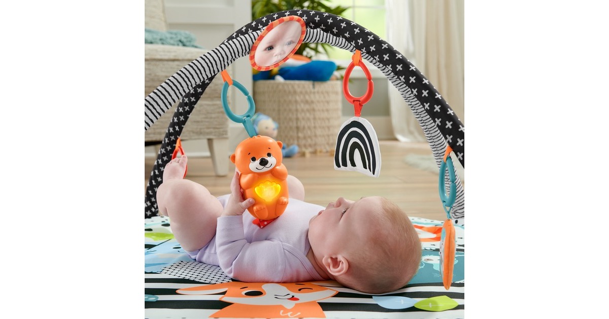 Fisher-Price Mon Tapis Sensoriel 3-En-1, Arche de jeu/couverture Tapis