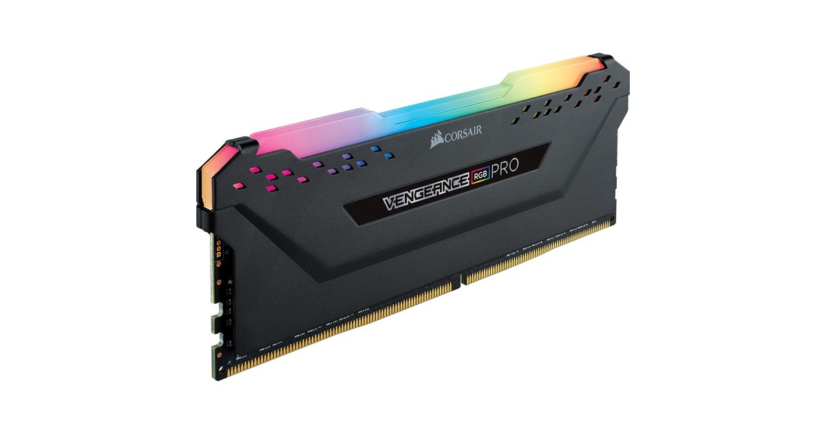 Corsair 16 Go DDR4 3600 Memoire vive Noir CMW16GX4M1Z3600C18 Vengeance RGB PRO XMP AMD Ryzen Optimise
