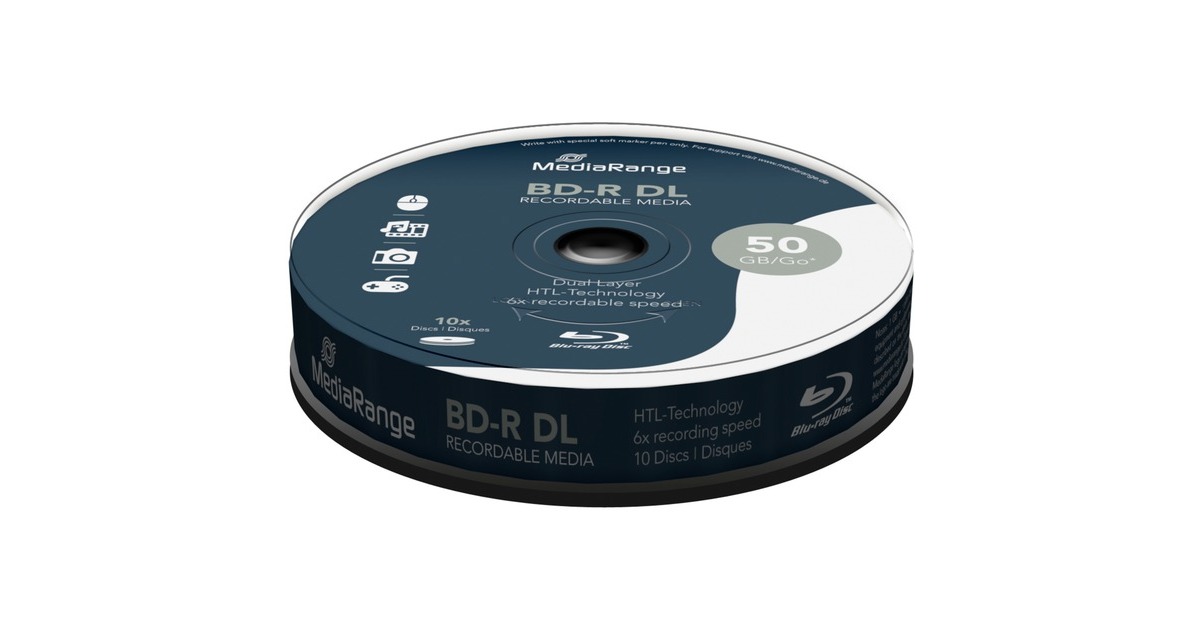 MEDIARANGE BD-R BLU-RAY 50GB 6x Dual Layer Spindl 10ks - IT TRADE.cz