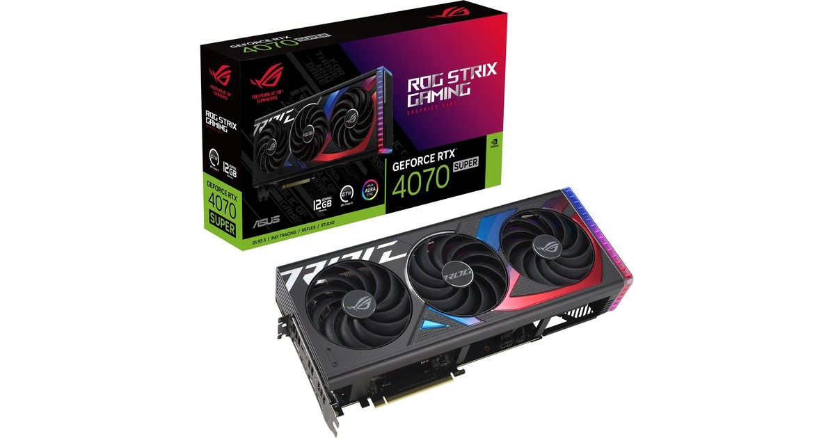 ASUS ROG Strix GeForce RTX 4070 SUPER Carte graphique 2x HDMI 3x DisplayPort DLSS 3