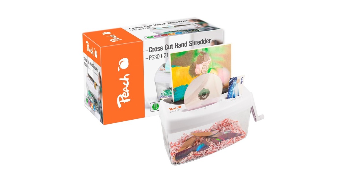 Peach PS300-21 destructeur de papier Destruction croisée 21 cm Noir ...