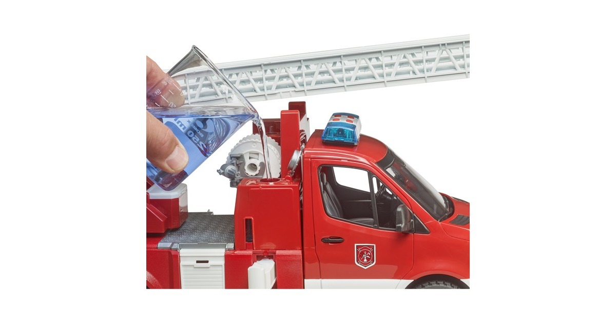 bruder Camion de pompiers MB Sprinter avec lumière et son, Modèle réduit de  voiture Rouge/Blanc