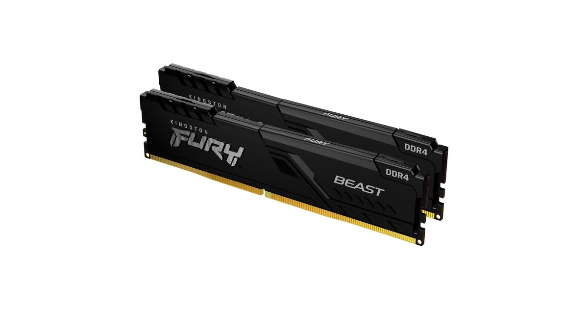 Kingston FURY 32 Go DDR4-3200 Kit, Mémoire vive Noir, KF432C16BB1K2/32, Beast, XMP 2.0 Kingston FURY 32 Go DDR4-3200 Kit, Mémoire vive Noir, KF432C16BB1K2/32, Beast, XMP 2.0