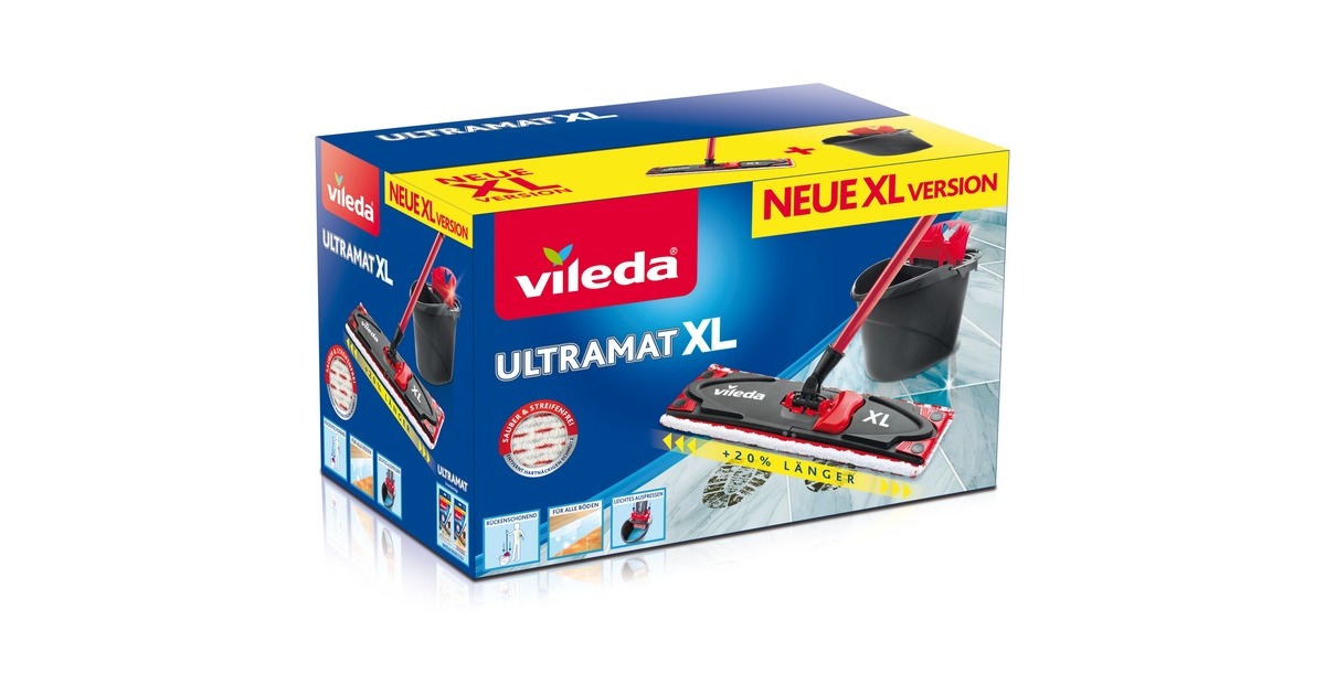 Vileda Ultramat XL Universal Box, Serpillère Noir/Rouge