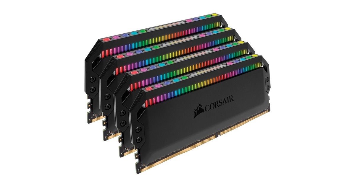 Corsair 64 Go DDR4 3600 Quad Kit Memoire vive Noir CMT64GX4M4Z3600C16 Dominator Platinum RGB XMP 2.0 AMD Ryzen Optimise
