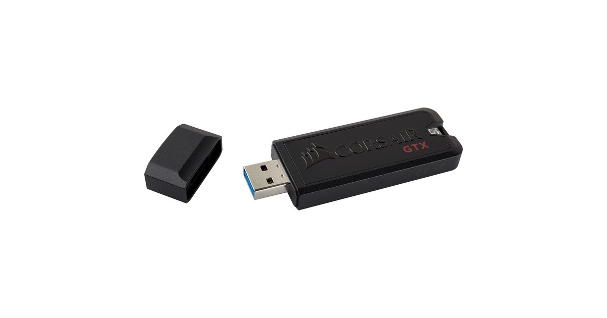 Corsair Flash Voyager GTX lecteur USB flash 256 Go USB Type A 3.2 Gen 1 3.1 Gen 1 Noir Cle USB Noir 256 Go USB Type A 3.2 Gen 1 3.1 Gen 1 440 Mo s Casquette Noir