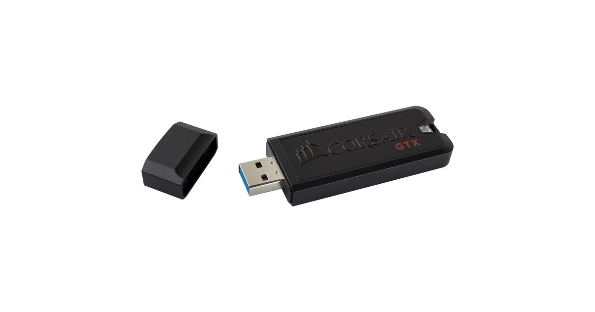 Corsair Flash Voyager GTX lecteur USB flash 512 Go USB Type-A 3.2 Gen 1  (3.1 Gen 1) Noir, Clé USB Noir, 512 Go, USB Type-A, 3.2 Gen 1 (3.1 Gen 1),  440 Mo/s, Casquette, Noir