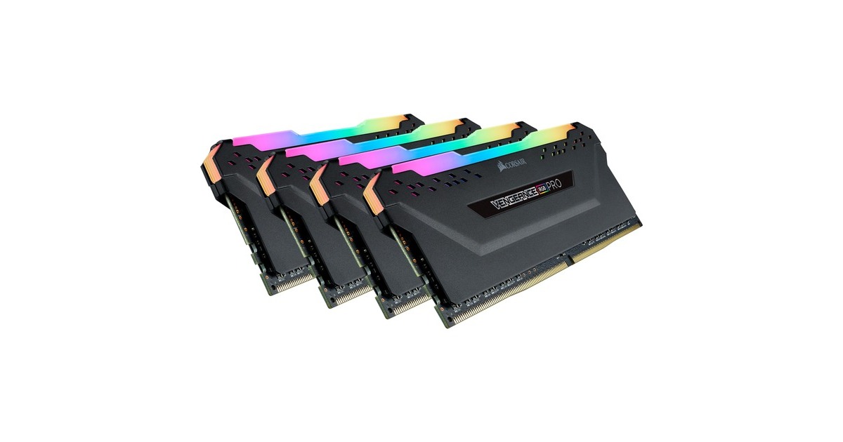 Corsair Vengeance CMW32GX4M4C3200C16 module de memoire 32 Go 4 x 8 Go DDR4 3200 MHz Memoire vive Noir 32 Go 4 x 8 Go DDR4 3200 MHz 288 pin DIMM Noir