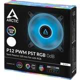 ARCTIC P12 PWM PST RGB 0dB, Ventilateur de boîtier Noir/transparent