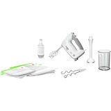 Bosch ErgoMixx Batteur à main 450 W Blanc, Mélangeur à main Blanc/gris, Batteur à main, Blanc, Blender, Pétrisseur, Mélange, 1,3 m, 0,6 L, Boutons