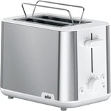 Braun HT 1510 8 2 part(s) 900 W Acier inoxydable, Blanc, Grille-pain Acier inoxydable/Blanc, 2 part(s), Acier inoxydable, Blanc, Plastique, Acier inoxydable, 900 W