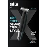 Braun XT5100 Noir, Tondeuse à barbe Noir/Argent, Mouillé & sec, Batterie, Noir