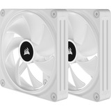 Corsair iCUE LINK QX140 RGB Starter kit ventilateurs de boîtier Blanc, 2 pièces, 140 x 140 x 25 mm, PWM, contrôleur inclus