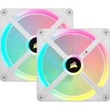 Corsair iCUE LINK QX140 RGB Starter kit ventilateurs de boîtier Blanc, 2 pièces, 140 x 140 x 25 mm, PWM, contrôleur inclus
