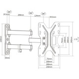 Digitus DA-90357 support pour téléviseur 106,7 cm (42") Noir, Support mural Noir, 48,3 cm (19"), 106,7 cm (42"), 75 x 75 mm, 200 x 200 mm, -15 - 15°, Noir