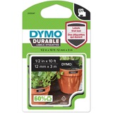 Dymo D1 - Durable Étiquettes - Branco sobre preto - 12mm x 3m, Ruban Blanc sur noir, Noir, Vinyl, Belgique, -40 - 80 °C, DYMO