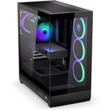 ENDORFY Fishtank 6000 Corona boîtier midi tower Noir | 2x USB-A | 1x USB-C | RGB | Verre Trempé