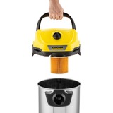 Kärcher WD 3 S V-17/4/20 17 L Aspirateur sans sac Sec&humide 1000 W Sac à poussière, Aspirateur sec/humide Jaune/en acier inoxydable, 1000 W, Aspirateur sans sac, Sec&humide, Sac à poussière, 17 L, Filtrage