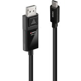 Lindy 43343 câble vidéo et adaptateur 3 m USB Type-C DisplayPort Noir Noir, 3 m, USB Type-C, DisplayPort, Mâle, Mâle, Droit