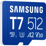 Samsung T7 microSDXC 512 GB, Carte mémoire Bleu