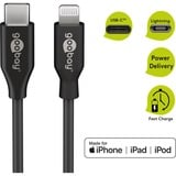 goobay 39447 câble Lightning 2 m Noir Noir, 2 m, Lightning, USB C, Mâle, Mâle, Noir