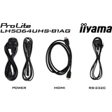 iiyama LH5064UHS-B1AG, Affichage public Noir (Mat)