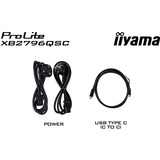 iiyama ProLite XB2796QSC-B1 27" Moniteur Noir (Mat), 1x HDMI, 2x USB-C, 1x USB-A, 68,6 cm (27"), 2560 x 1440 pixels, Quad HD, LED, 4 ms, Noir