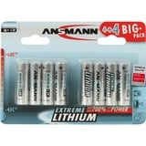 Ansmann 4+4 Lithium AA Batterie à usage unique Argent, Batterie à usage unique, AA, Lithium, 1,5 V, 8 pièce(s), Argent