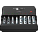 Ansmann Powerline 8, Chargeur Noir, Nickel-Cadmium (NiCd), Hybrides nickel-métal (NiMH), Surcharge, AA, AAA