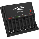 Ansmann Powerline 8, Chargeur Noir, Nickel-Cadmium (NiCd), Hybrides nickel-métal (NiMH), Surcharge, AA, AAA