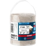 Bosch Expert Rouleau d'abrasif réticulé M480, Feuille abrasive Rouleau abrasif, Grain fin, P180, Travail de finition, Décapant, Bois, Beige