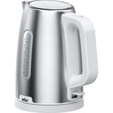 Braun WK 1500 bouilloire 1,7 L 2200 W Acier inoxydable, Blanc Acier inoxydable/Blanc, 1,7 L, 2200 W, Acier inoxydable, Blanc, Indicateur de niveau d'eau, Arrêt de sécurité en cas de surchauffe