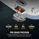 Corsair M75 WIRELESS, Souris gaming Blanc