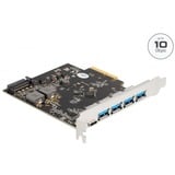 DeLOCK Carte PCI Express x4 vers 1 x USB Type-C + 4 x USB Type-A, Carte d'interface 