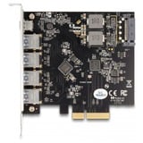 DeLOCK Carte PCI Express x4 vers 1 x USB Type-C + 4 x USB Type-A, Carte d'interface 